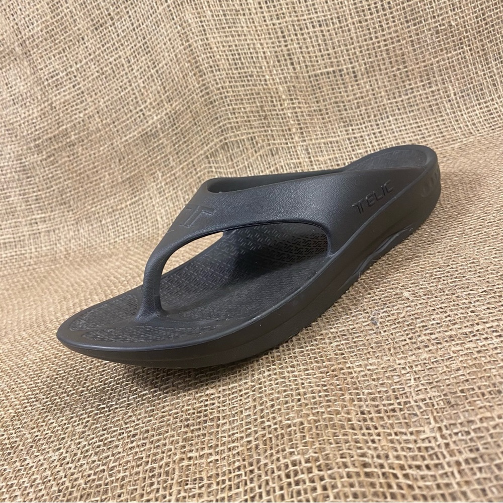TELIC Sandal Energy Flip Flop Black wedge slip on waterproof size L 11 - Picture 3 of 10